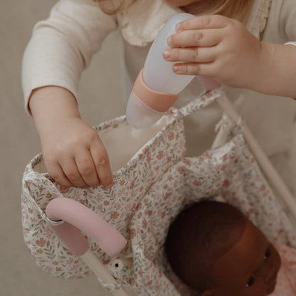 Carrito sillita muñeca metal Flores - Little Dutch