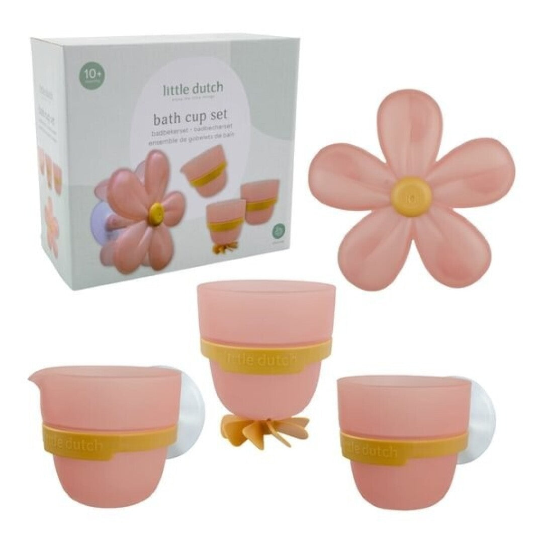 Juego bañera tazas y estrellas rosa - Little Dutch