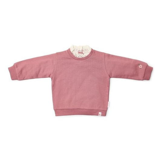 Sudadera cuello Bordado Rosa - Little Dutch