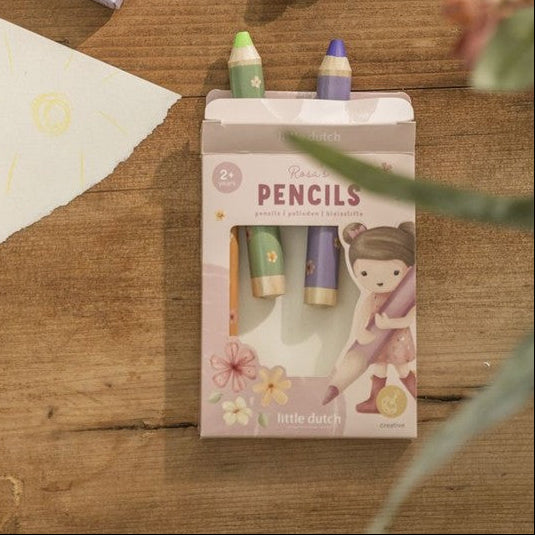 Lápices gruesos de colores Rosa - Little Dutch