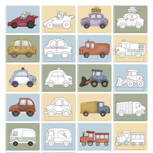 Libro recorta y pinta vehículos - Little Dutch