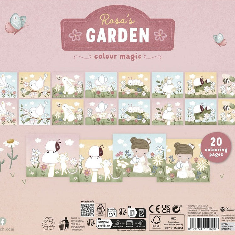 Libro mágico jardín de Rosa con lápices - Little Dutch