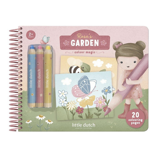 Libro mágico jardín de Rosa con lápices - Little Dutch
