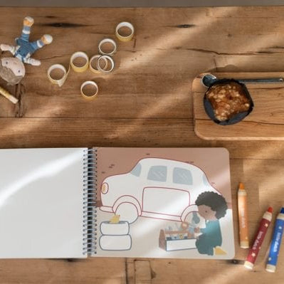 Libro mágico vehículos Jim con lápices - Little Dutch