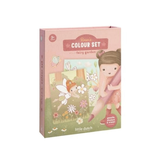 Set para colorear Rosa Fairy Garden - Little Dutch