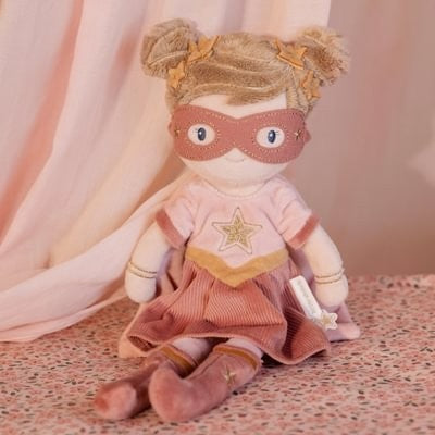 Rosa Superheroína Muñeca Blandita - Little Dutch