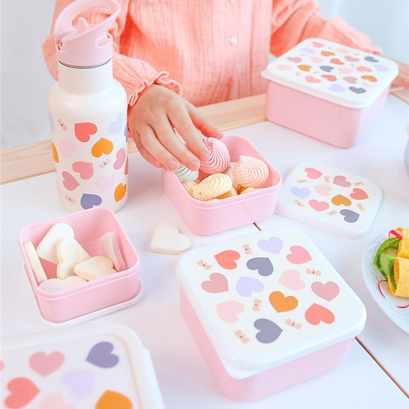Set 4 cajitas almuerzo Corazones - A Little Lovely Company