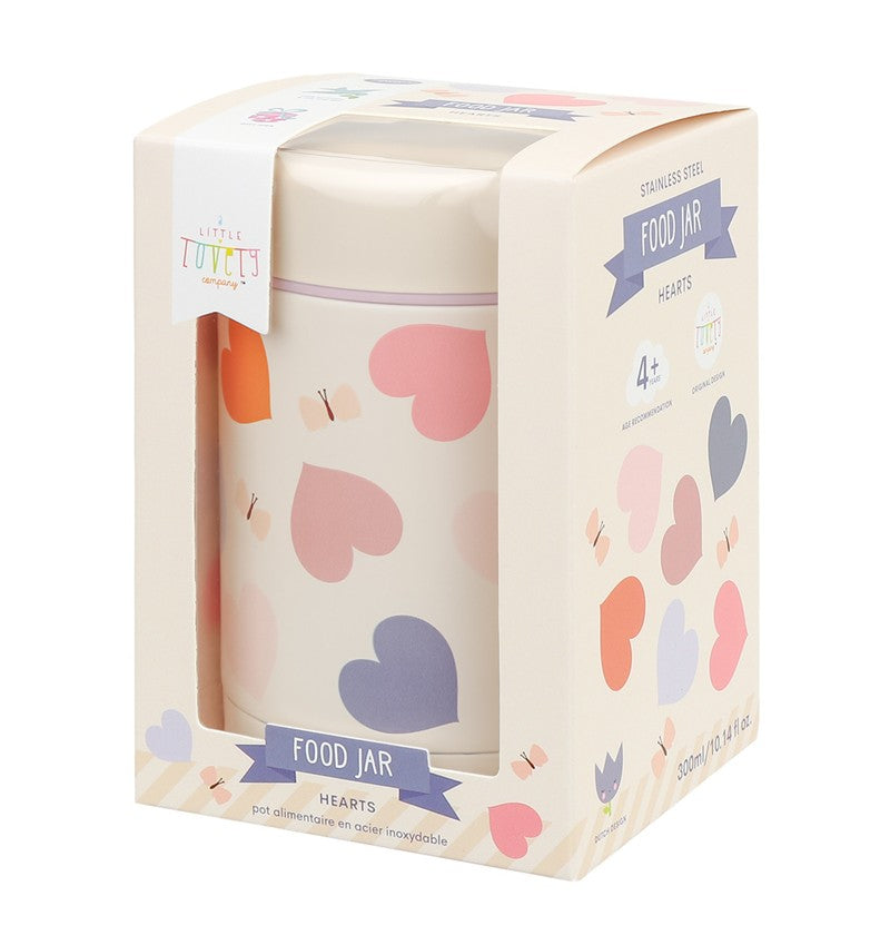Termo acero isotérmico Corazones 300ml - A Little Lovely Company