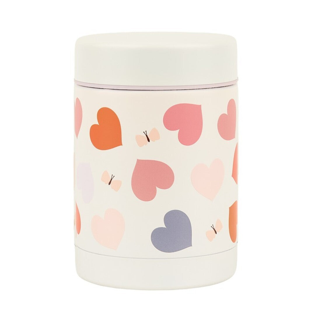 Termo acero isotérmico Corazones 300ml - A Little Lovely Company