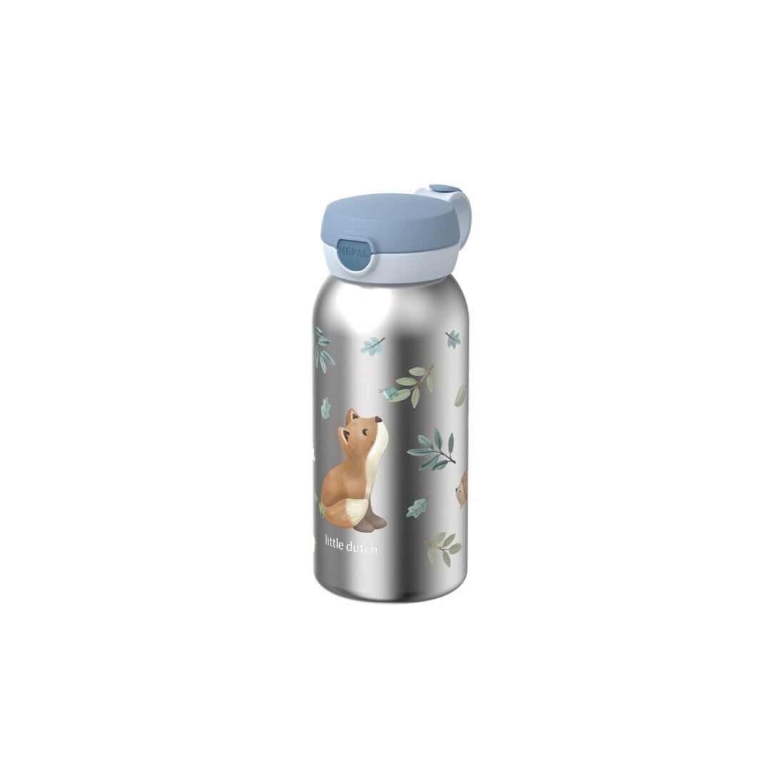 Botella Flip Cap Acero Forest Friends 600ml - Little Dutch x Mepal