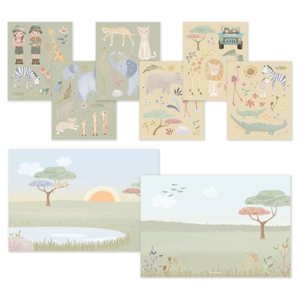 Libro de pegatinas Safari Friends - Little Dutch