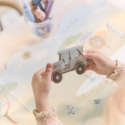Libro de pegatinas crea tu historia Safari  - Little Dutch