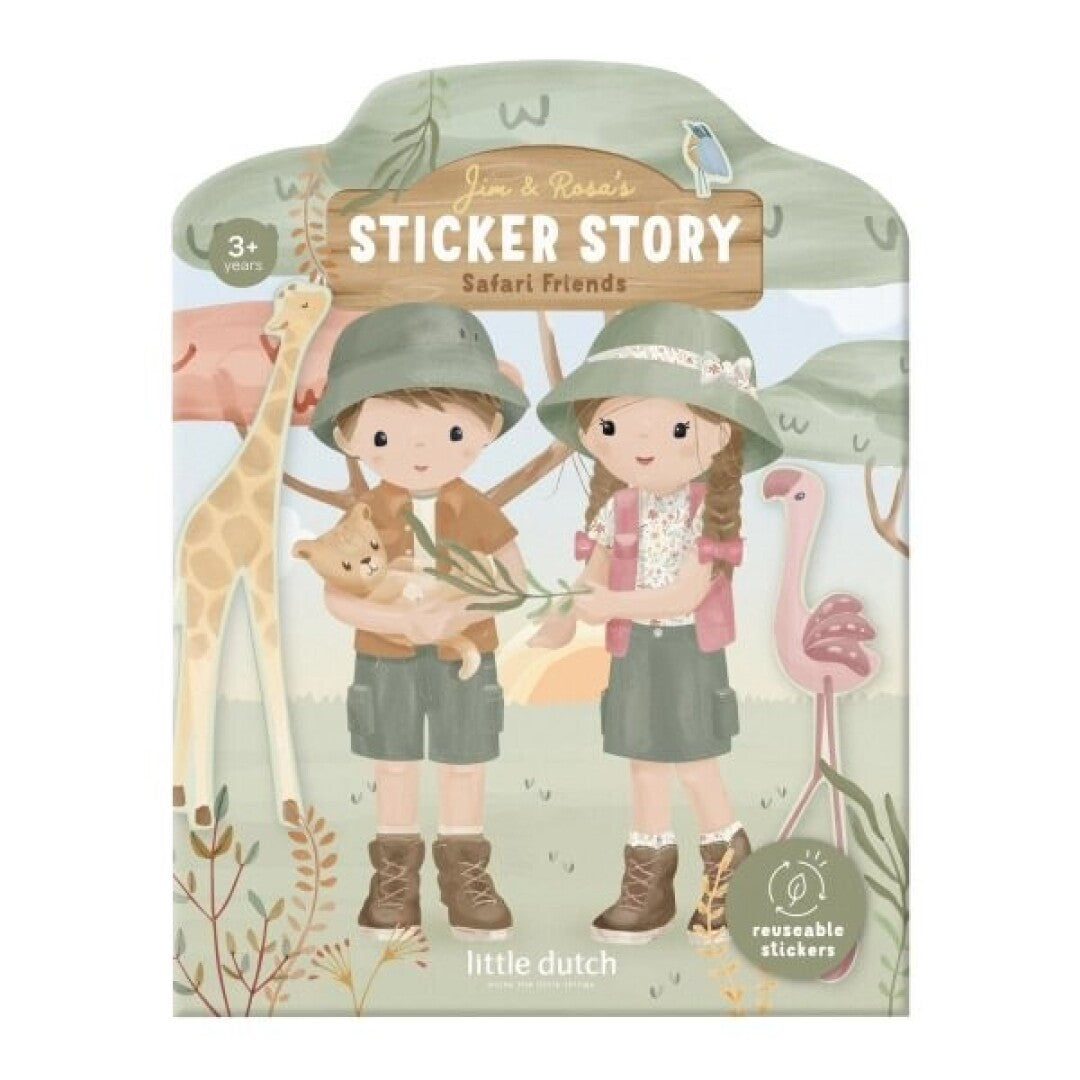 Libro de pegatinas crea tu historia Safari  - Little Dutch