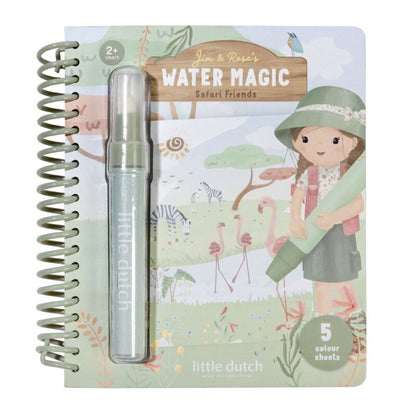 Libro mágico agua Rosa Safari vehículos - Little Dutch