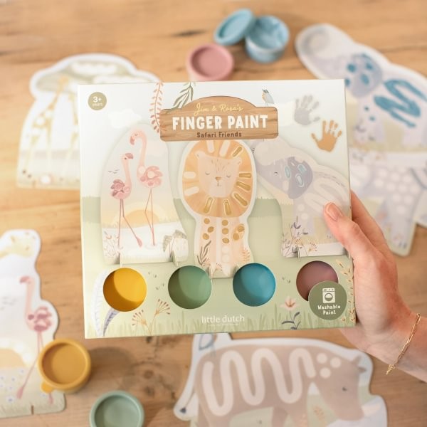 Set Pintura Dedos Safari Friends - Little Dutch