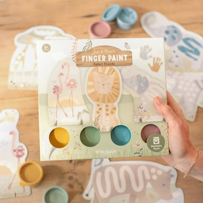 Set Pintura Dedos Safari Friends - Little Dutch