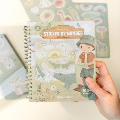Libro de Pegatinas por Números Jim Safari Friends – Little Dutch
