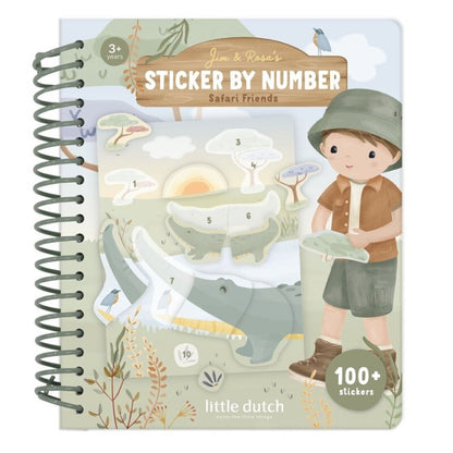 Libro de Pegatinas por Números Jim Safari Friends – Little Dutch