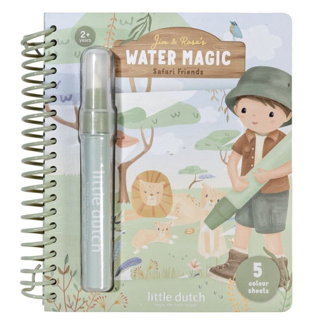 Libro mágico agua Jim Safari vehículos - Little Dutch