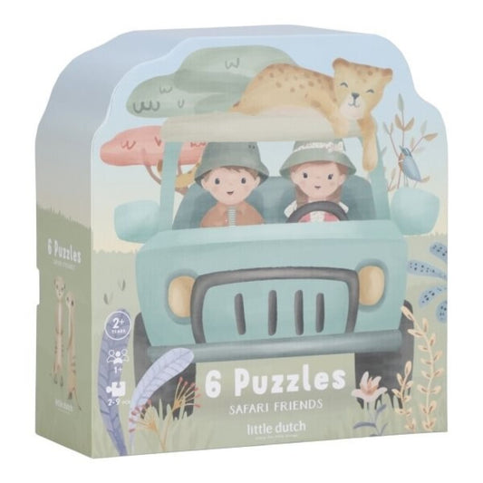 Puzzle 6 en 1 Safari Friends - Little Dutch