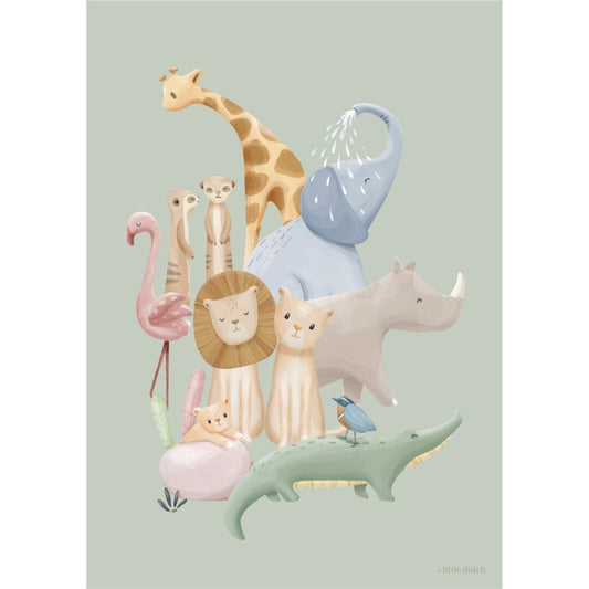 Poster Safari Friends A3 - Little Dutch