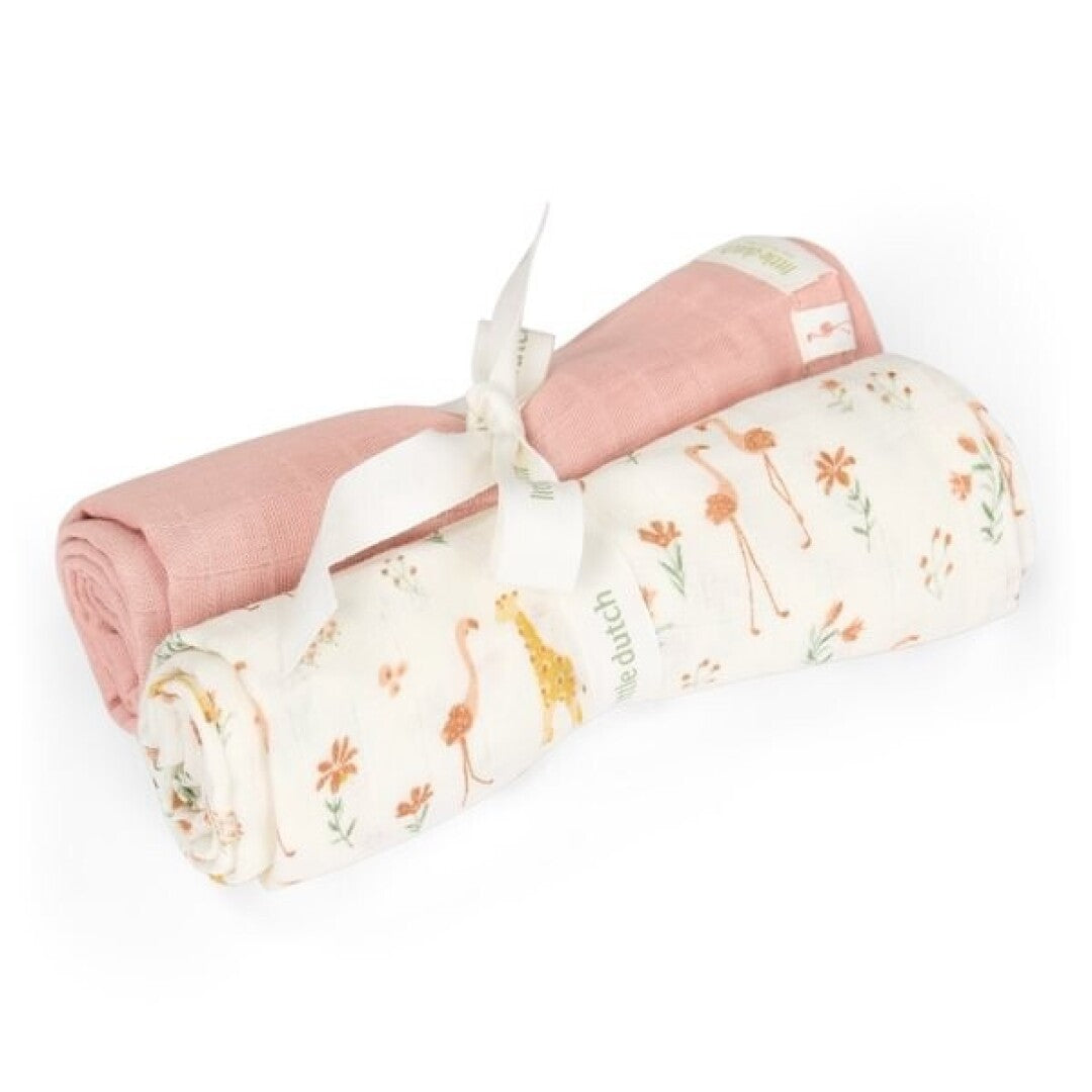 Muselina 70 x 70 Blooming Safari Friends - Little Dutch