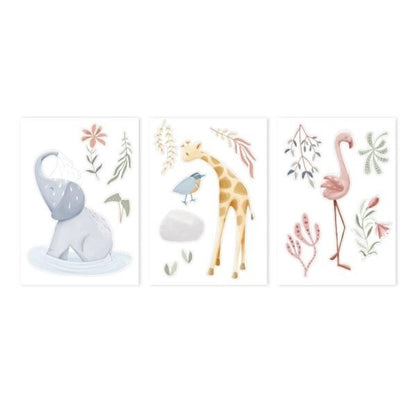 Set de Vinilos de Pared Blooming Safari Friends – Little Dutch