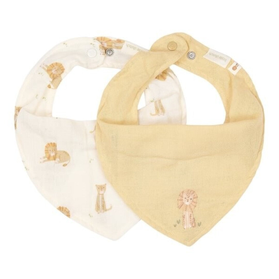 Set 2 bandanas muselina León Safari Friends - Little Dutch