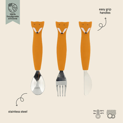 Set 3 cubiertos silicona Mr. Fox - Trixie