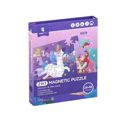 Puzzle magnético 2 en 1 Unicornio y Sirena MierEdu