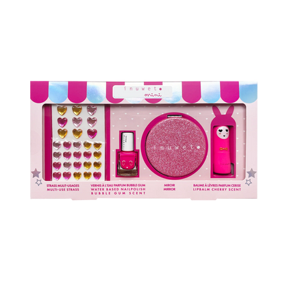 Caja regalo cosmética infantil glitter rosa - Inuwet