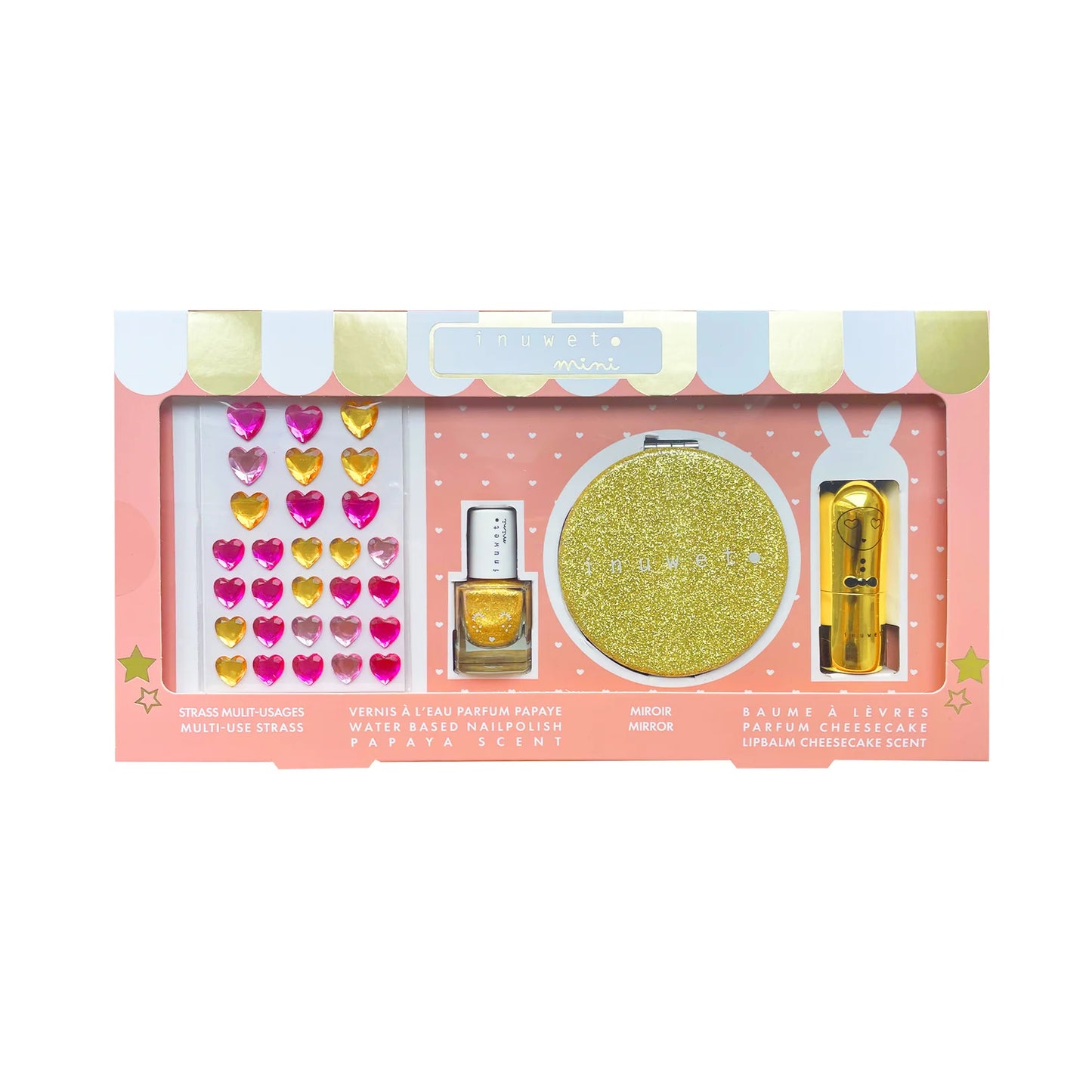Caja regalo cosmética infantil Glitter Dorado - Inuwet