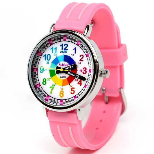 Reloj aprendizaje silicona rosa -  Kiddus