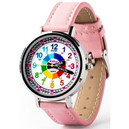Reloj aprendizaje polipiel rosa -  Kiddus