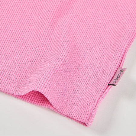 Camiseta niña punto canalé rosa - Boboli