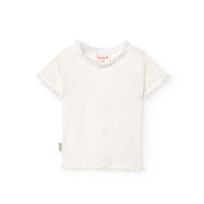 Camiseta punto básica blanca Boboli