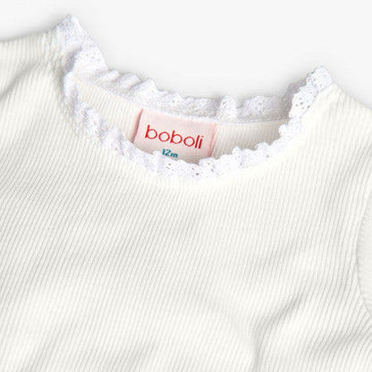 Camiseta punto básica blanca Boboli