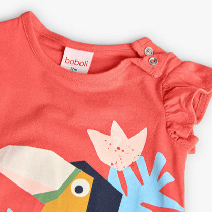 Camiseta tucán naranja Boboli