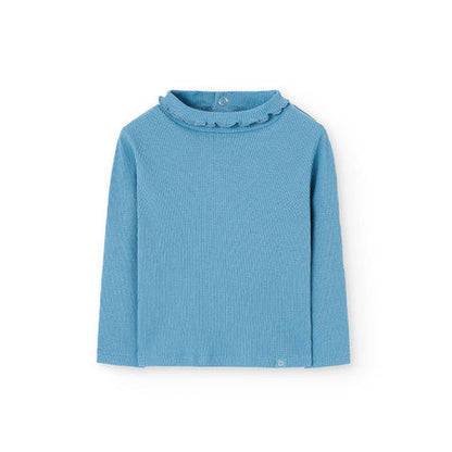 Camiseta canalé verde agua básica - Boboli