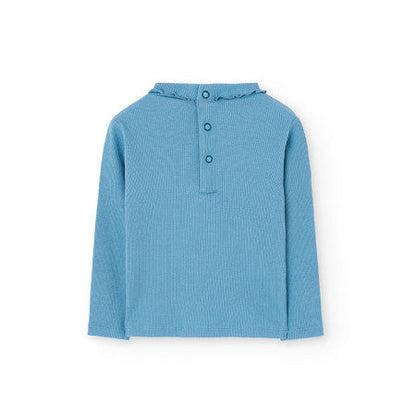 Camiseta canalé verde agua básica - Boboli