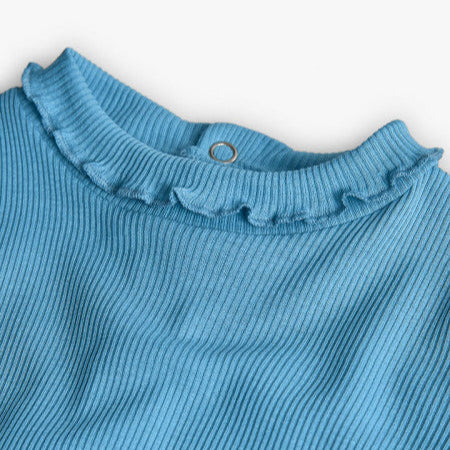 Camiseta canalé verde agua básica - Boboli