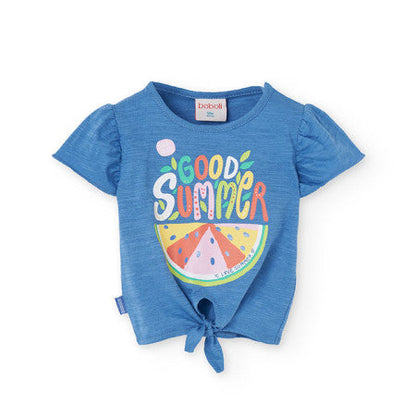 Camiseta punto azul Good Summer Boboli