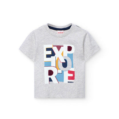 Camiseta niño letras gris - Boboli
