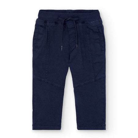 Pantalón niño punto elástico azul marino - Boboli