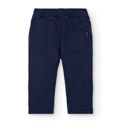 Pantalón niño punto elástico azul marino - Boboli