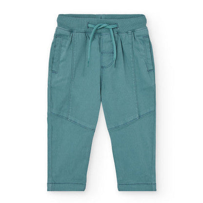 Pantalón niño punto elástico verde - Boboli