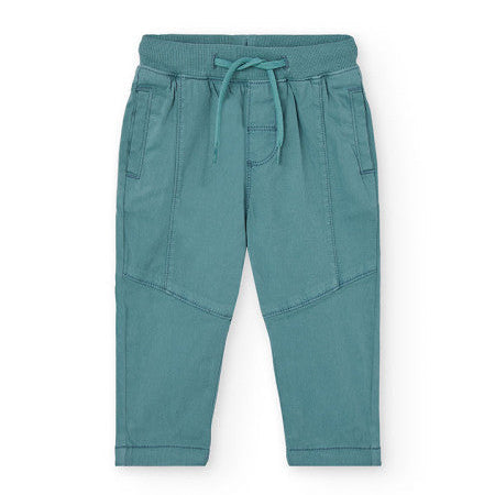 Pantalón niño punto elástico verde - Boboli