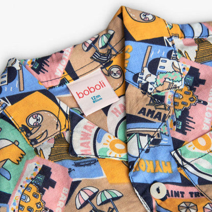 Camisa popelín niño estampada - Boboli