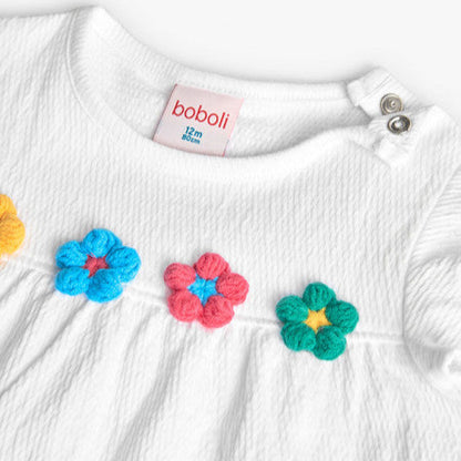 Camiseta flores bordadas Boboli