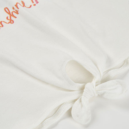 Camiseta niña algodón blanca estampado sol - Boboli